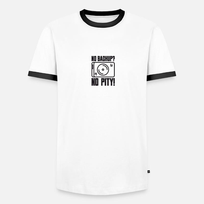 Pas de sauvegarde ? Pas de pitié ! Dire pour Admin Sys IT T-shirt contrasté Homme