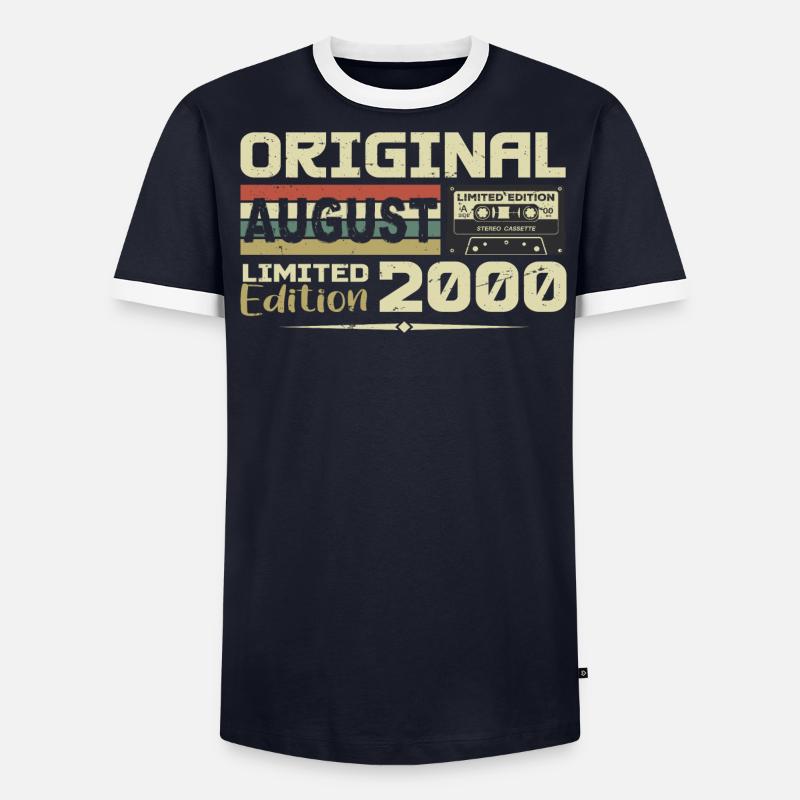 Août 2000 - Né en Août 2000 Construit en Août 2000 T-shirt contrasté Homme
