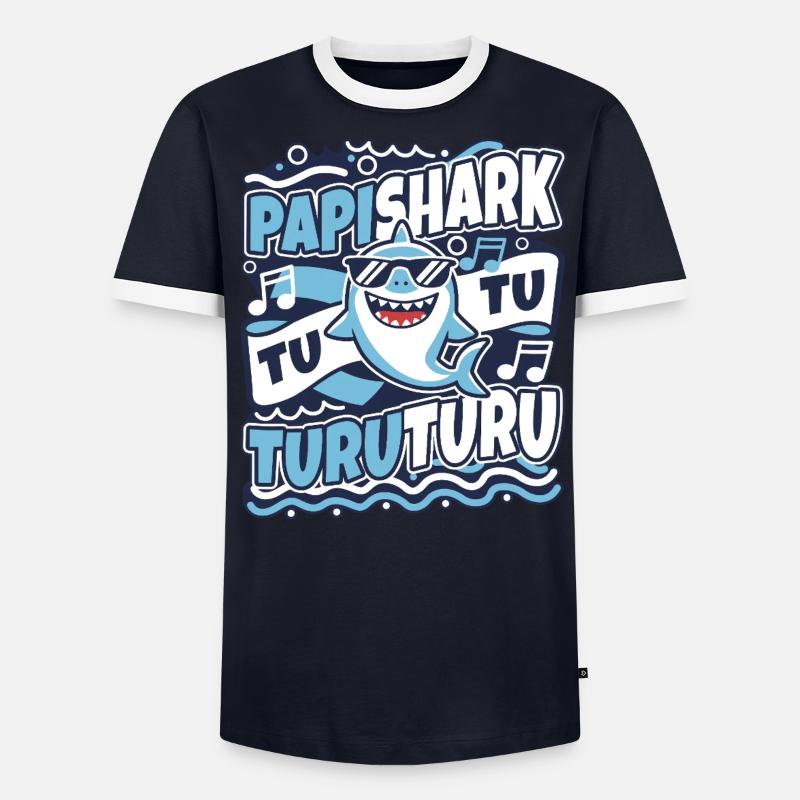 Papa requin T-shirt contrasté Homme