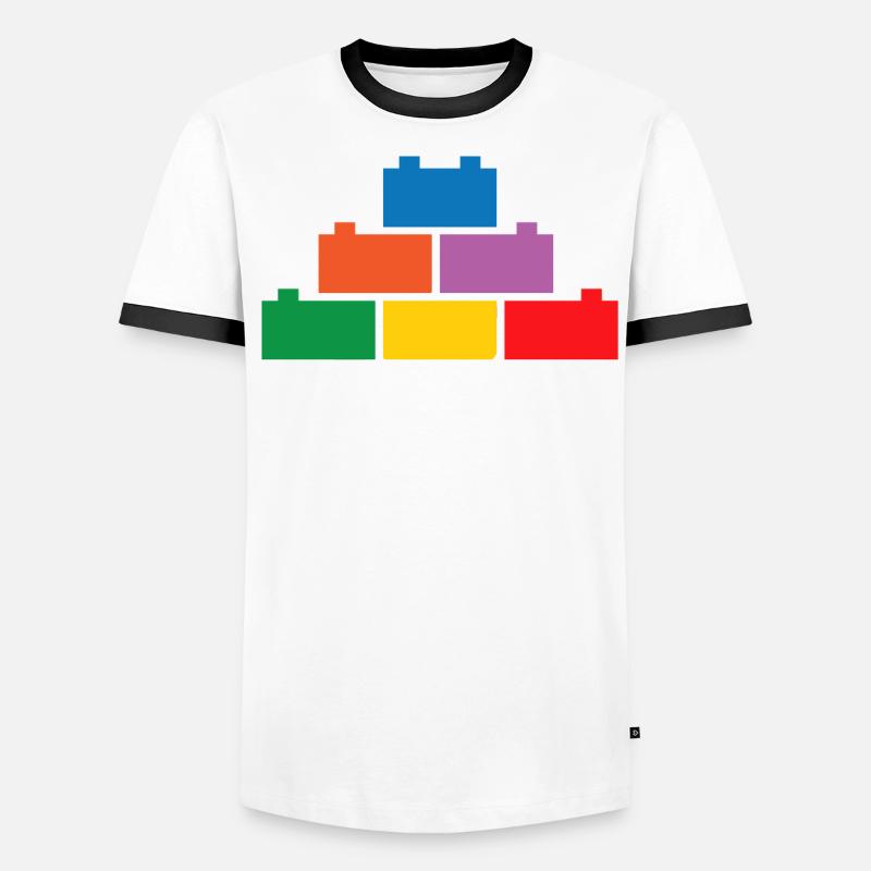 Constructeur de briques Jouets Blocs Blocs de serrage Briques T-shirt contrasté Homme