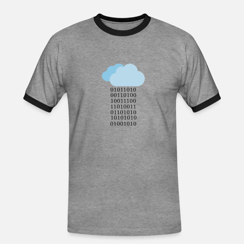 Cloud computing - Binary cloud - Men's Ringer Shirt - heather grey/black