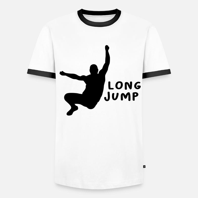 Weitsprung Design Geschenk Männer Kontrast-T-Shirt