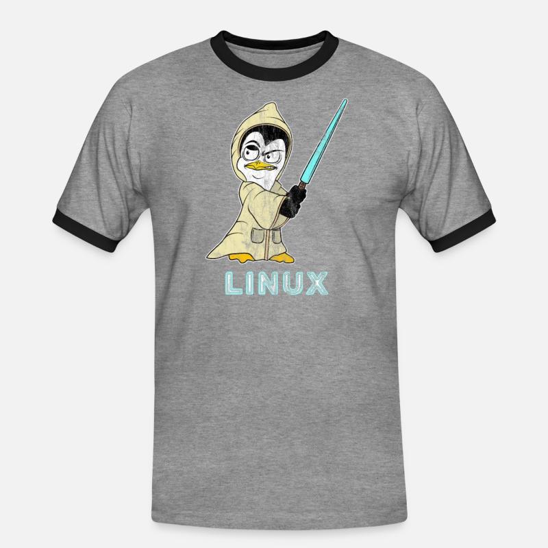 Nerd Linux Informatiker Linux Software Entwickler - Männer Kontrast-T-Shirt - Grau meliert/Schwarz