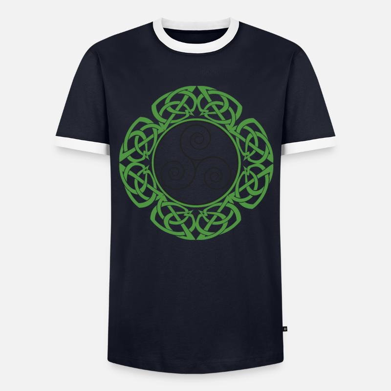 Celtic Ireland Viking Celtic Knot Pattern Tree Men's Ringer Shirt
