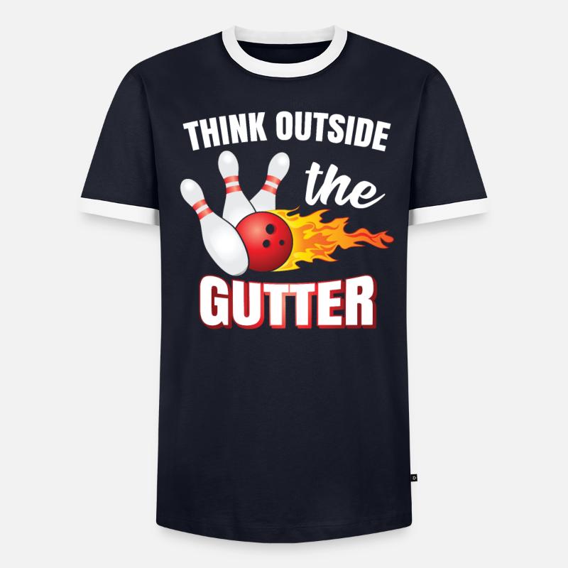 Think Outside The Gutter | Bowling | Bowler Men's Ringer Shirt