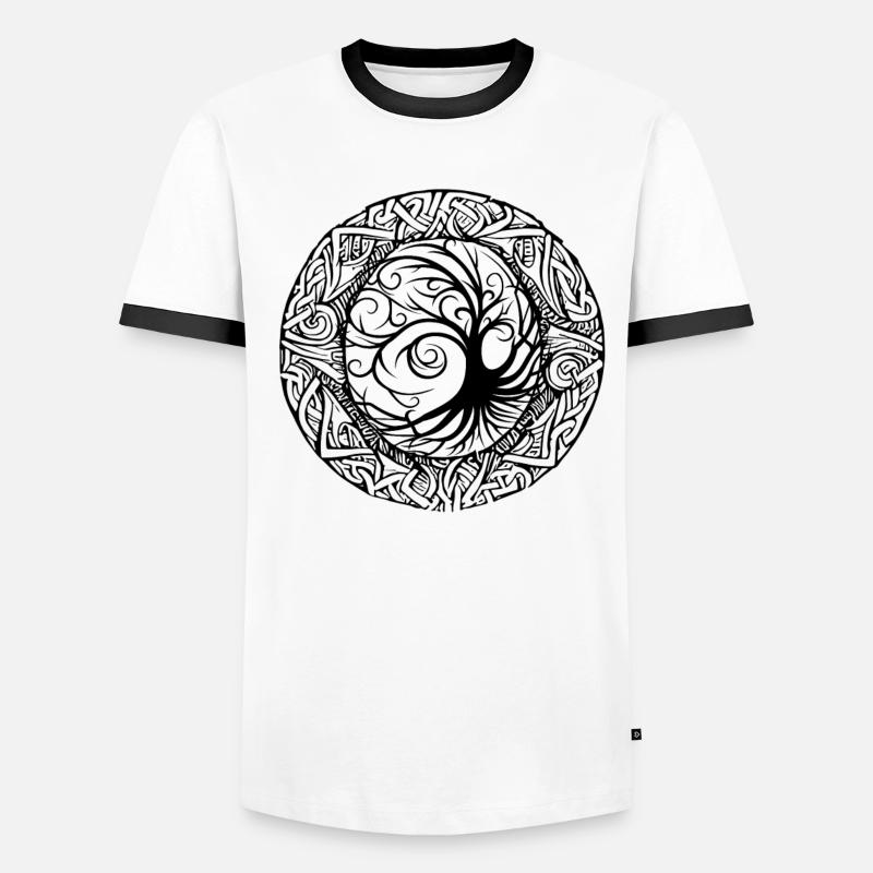 Celtic Ireland Celtic Knot Pattern Tree Men's Ringer Shirt