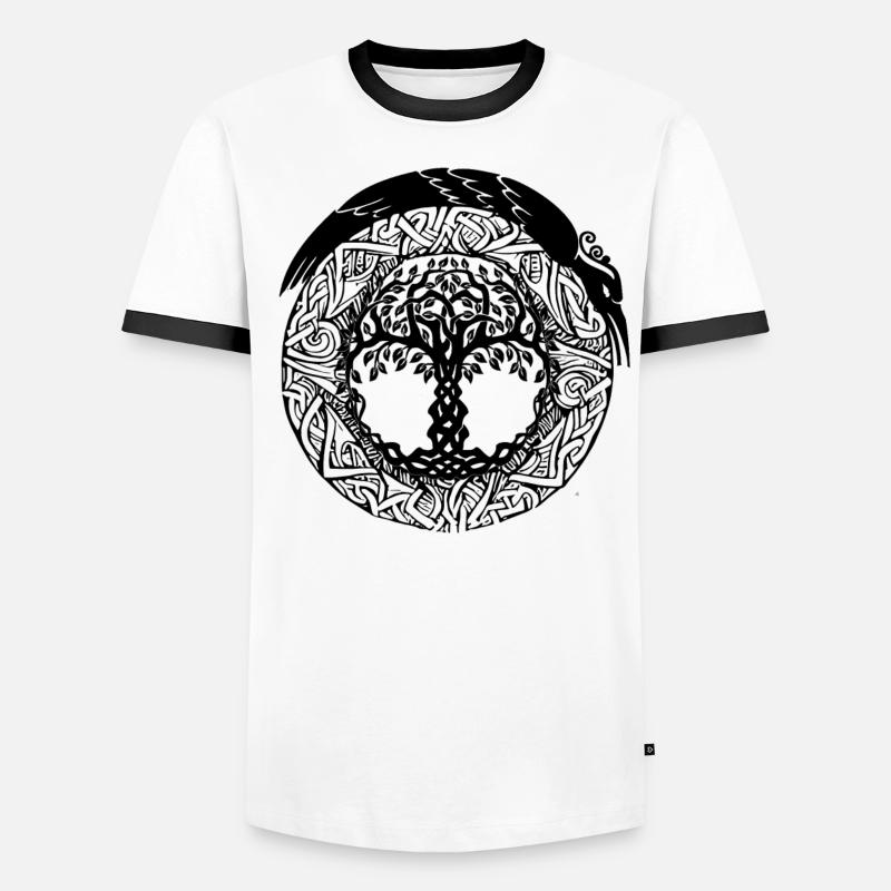 Celtic Ireland Celtic Knot Pattern Tree Men's Ringer Shirt