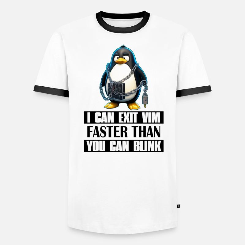 I Can Exit VIM Faster Than You Can Blink Linux Fun Männer Kontrast-T-Shirt