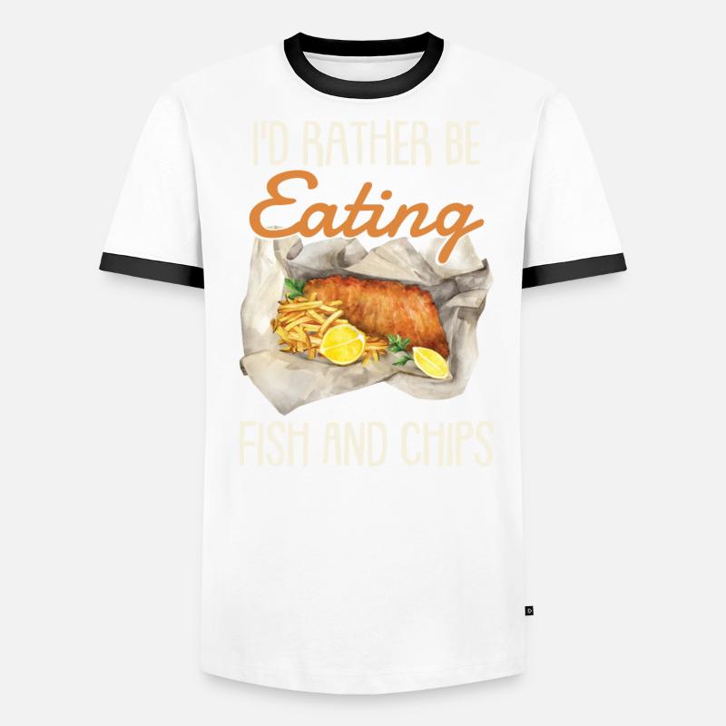 I'd Rather Be Eating Fish And Chips Men's Ringer Shirt