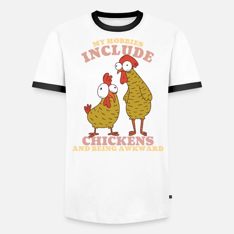 My Hobbies Include Chickens Men's Ringer Shirt