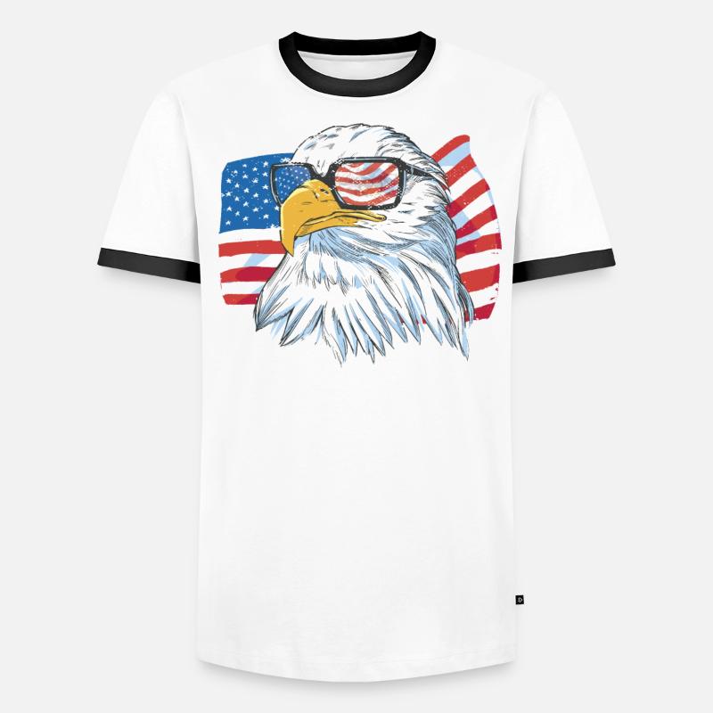 Vous êtes libre ce soir Bald Eagle America T-shirt contrasté Homme