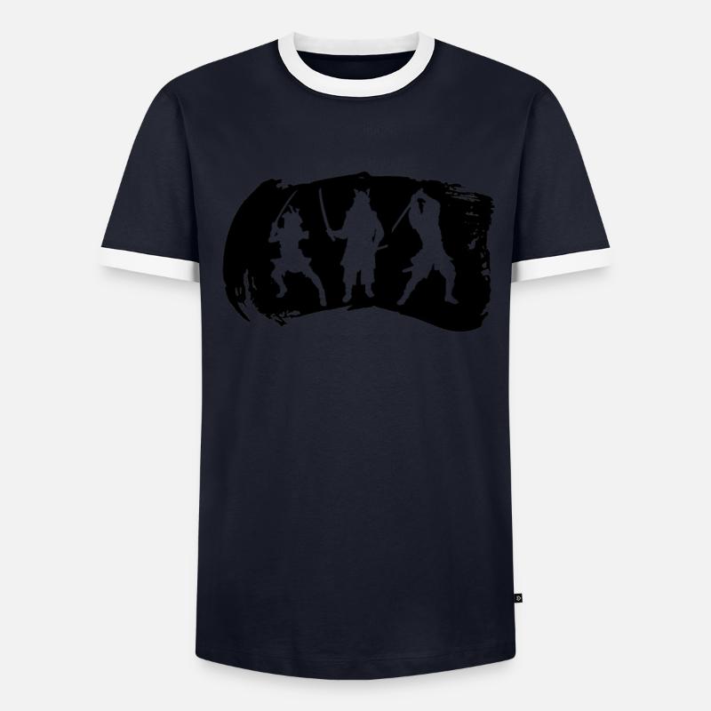 Samurai Männer Kontrast-T-Shirt