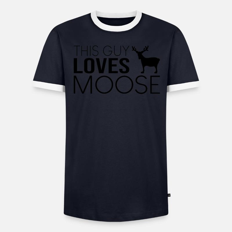 This guy likes moose - Men's Ringer Shirt - undefined