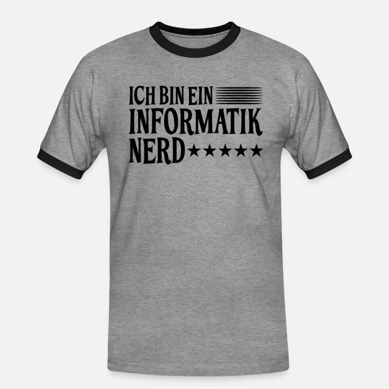 Informatik Nerd Spruch - Männer Kontrast-T-Shirt - Grau meliert/Schwarz