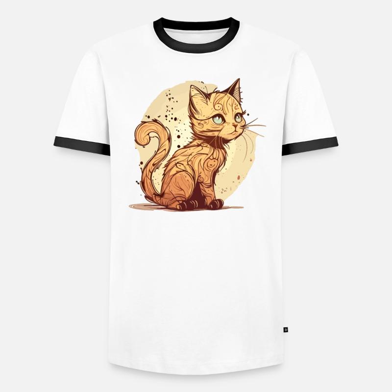 Chat dans le style comique T-shirt contrasté Homme
