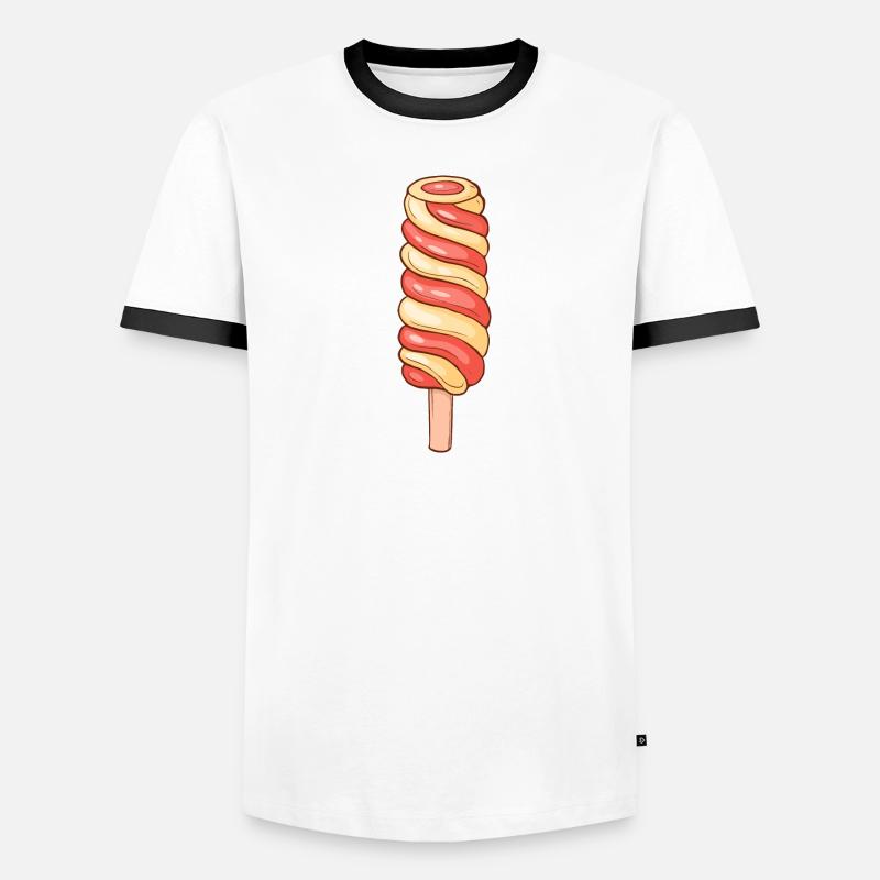 Crème glacée, crème glacée, crème glacée, crème glacée, boule, crème glacée, sundae T-shirt contrasté Homme