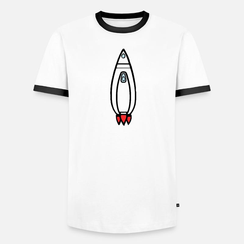 Vecteur de vol spatial spatial de fusée spatiale T-shirt contrasté Homme