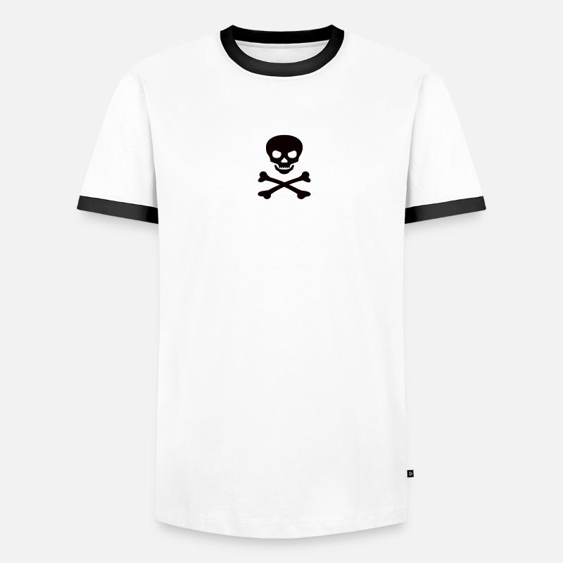 Crâne de drapeau pirate T-shirt contrasté Homme
