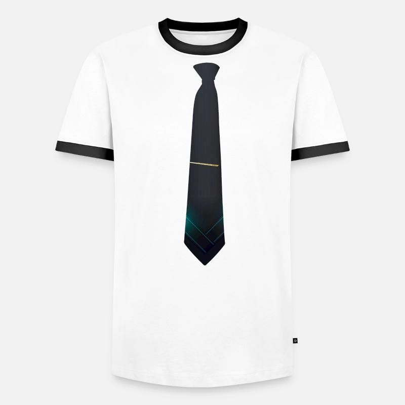 Cravate 64 avec épingle dorée T-shirt contrasté Homme