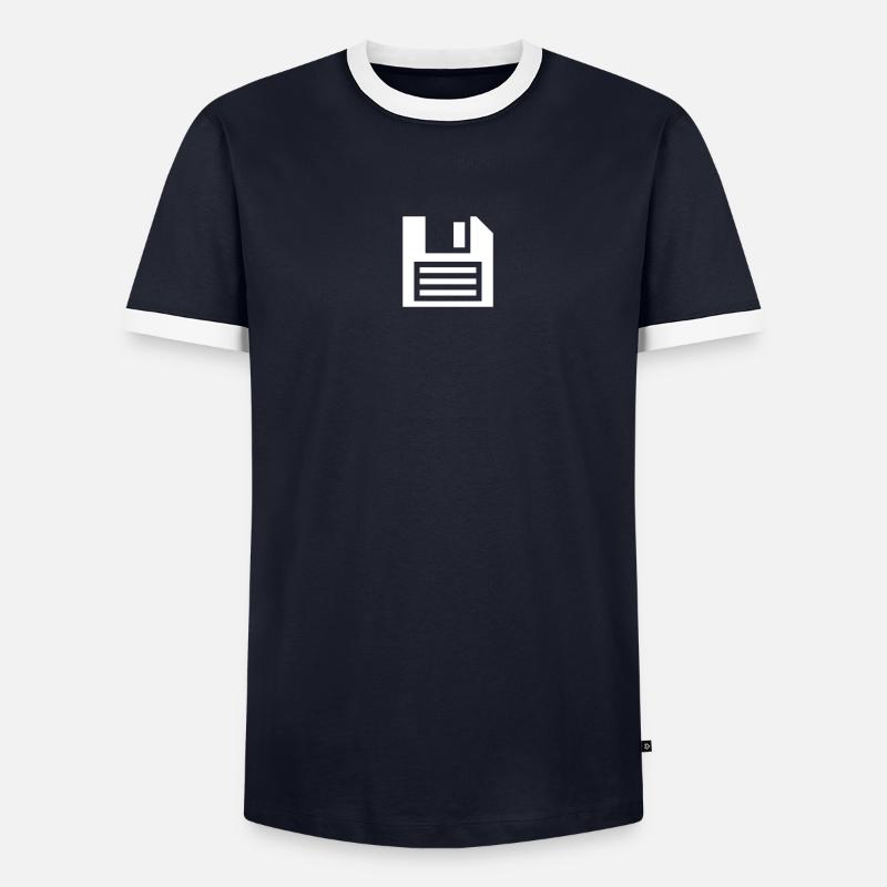 Nerd Diskette Männer Kontrast-T-Shirt