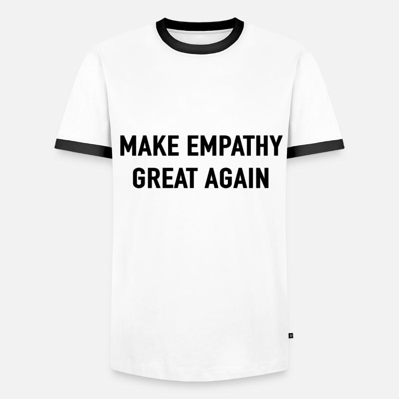 MAKE EMPATHY GREAT AGAIN Love Peace Devise T-shirt contrasté Homme
