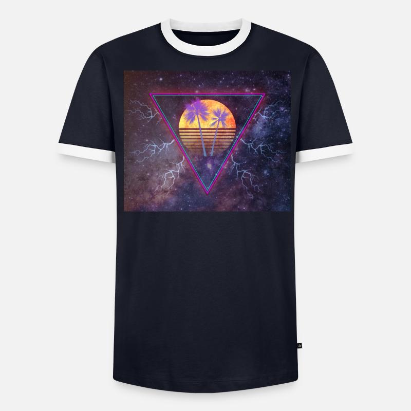 Lightning Sun Männer Kontrast-T-Shirt