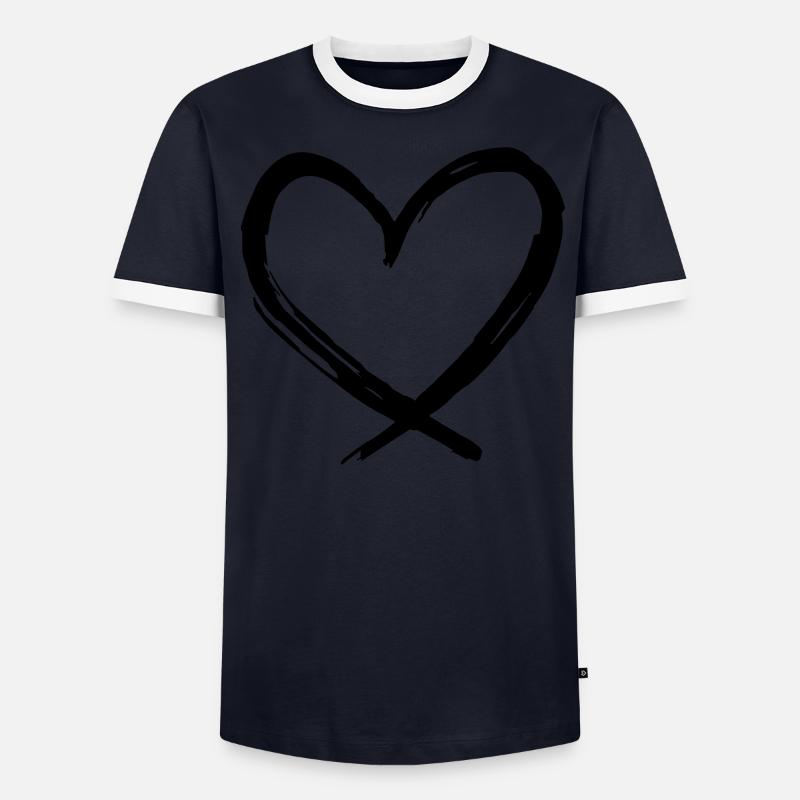 Herz Liebe Männer Kontrast-T-Shirt