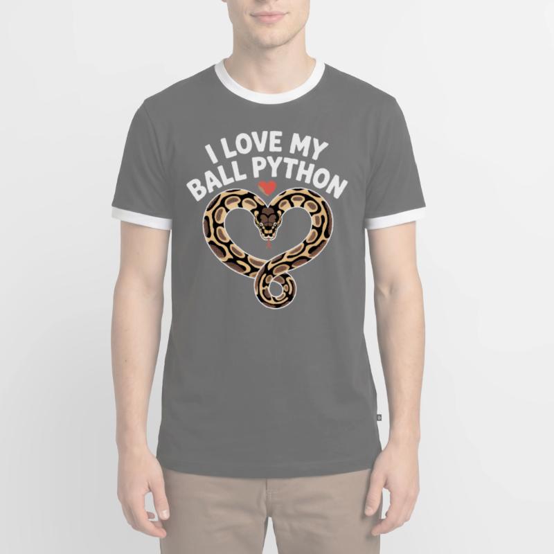 J’adore mon python royal ! Roi python T-shirt contrasté Homme