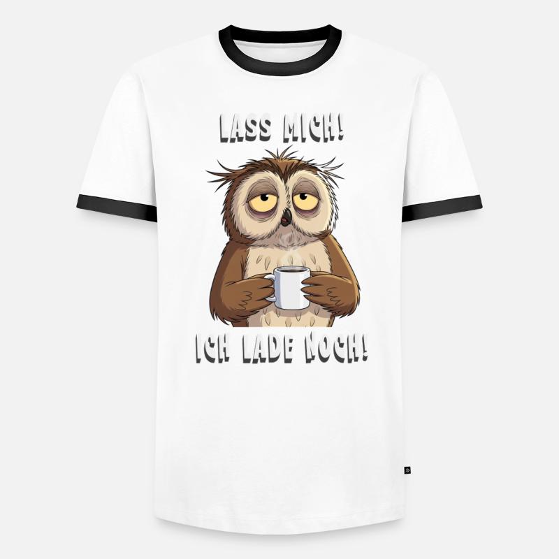 Ich Lade Noch Eule Kaffee Morgenmuffel T-shirt contrasté Homme