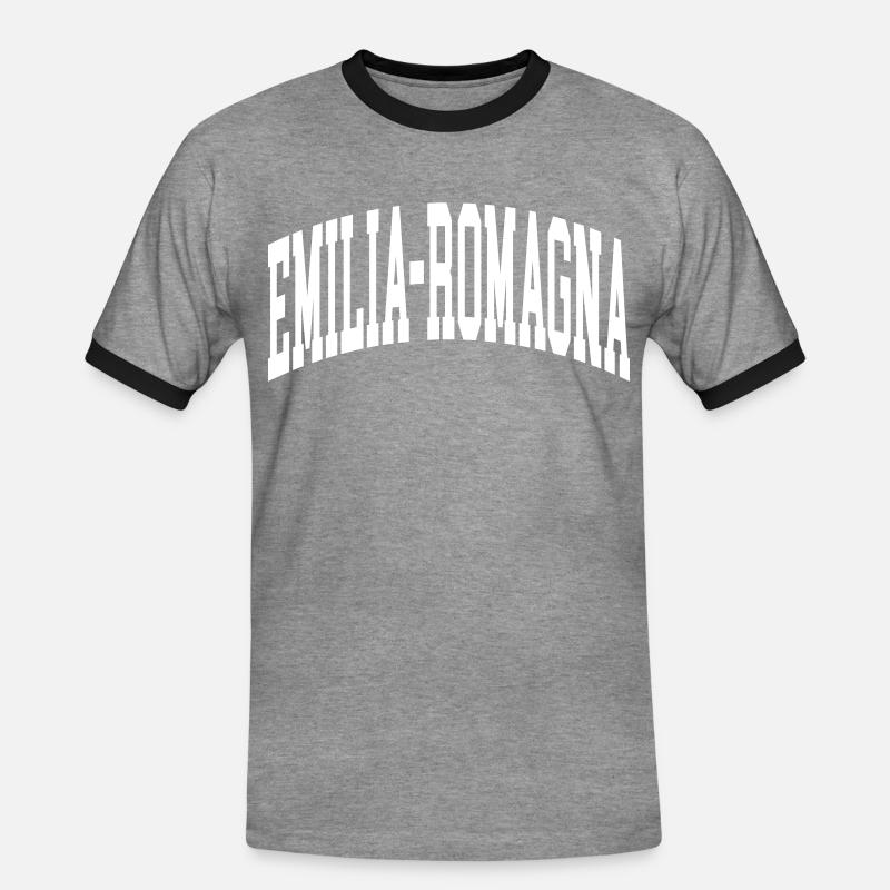 Emilia-Romagna - Männer Kontrast-T-Shirt - Grau meliert/Schwarz