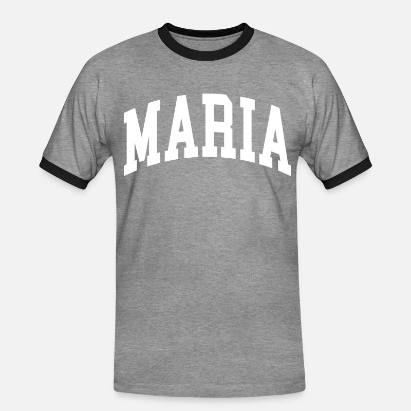 Maria - Men's Ringer Shirt - heather grey/black