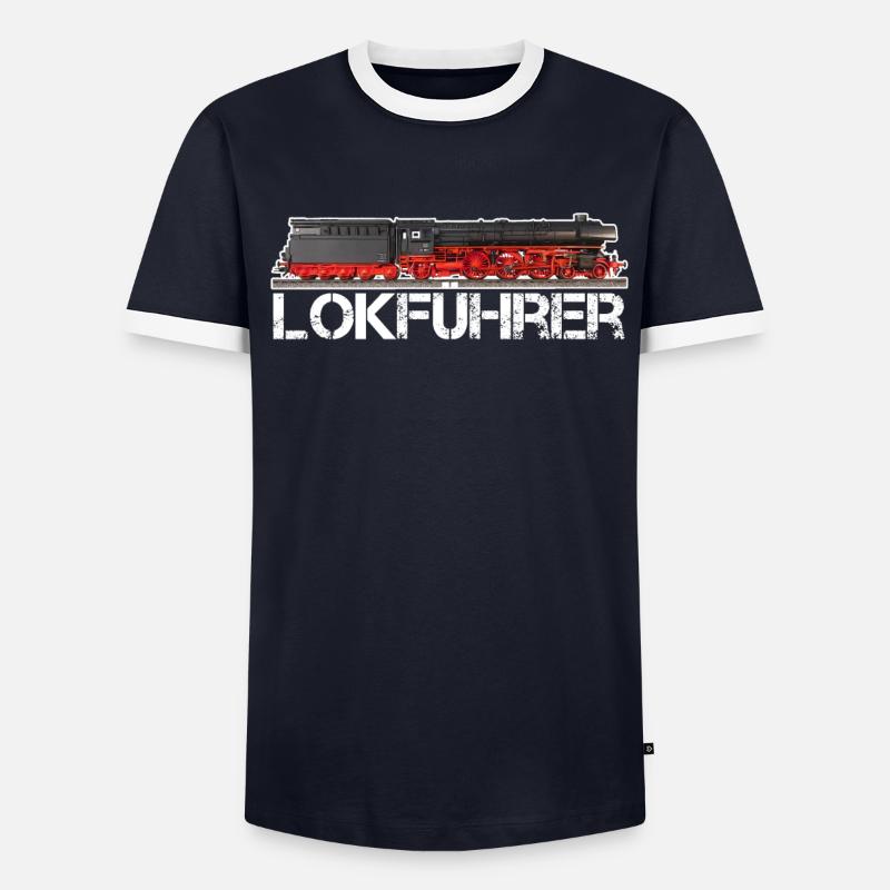 Lokführer Dampflok Echt Eisenbahn Geschenkidee Männer Kontrast-T-Shirt