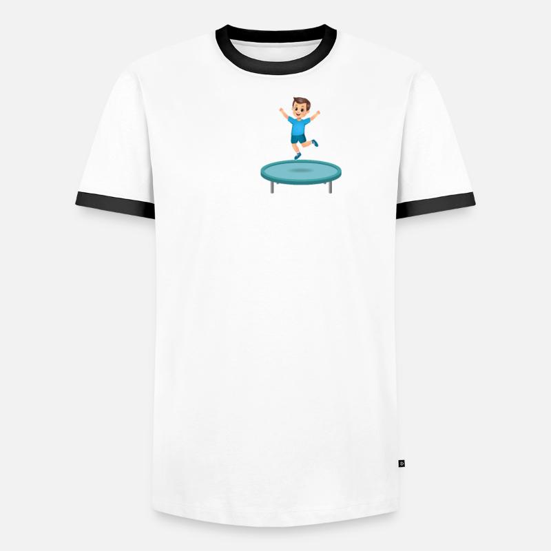 Trampolin Junge Springen Männer Kontrast-T-Shirt