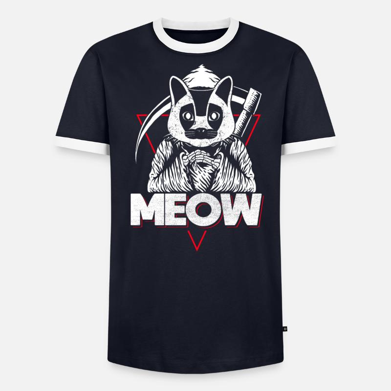 Grim Reaper Chat Bizarre Kitty T-shirt contrasté Homme