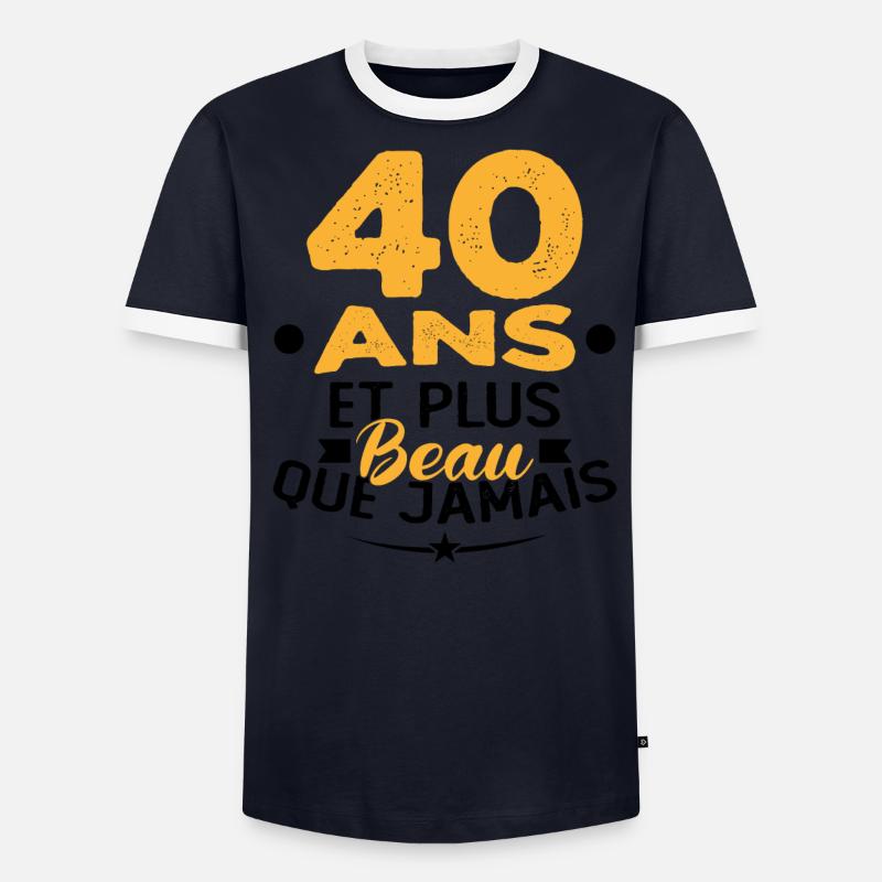40 Ans et plus beau que jamais T-shirt contrasté Homme
