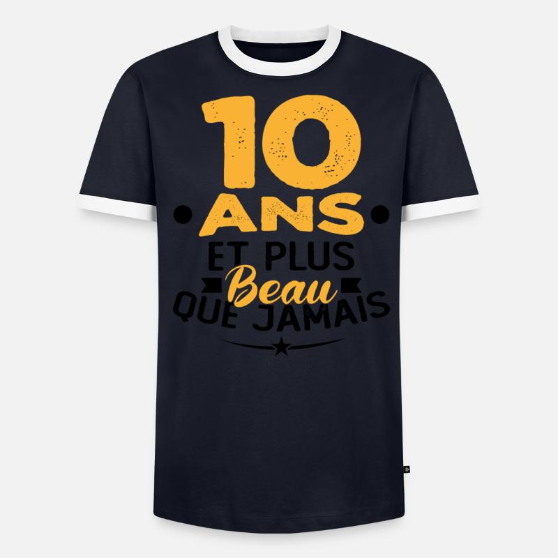 10 Ans et plus beau que jamais T-shirt contrasté Homme