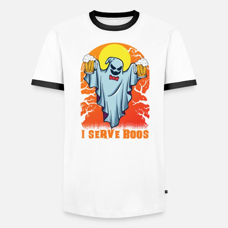 Served & Boos Kellner Kellnerin Server Halloween Männer Kontrast-T-Shirt