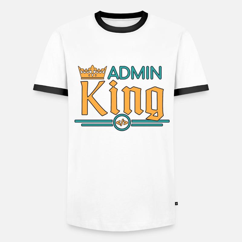 Admin King Administrator Männer Kontrast-T-Shirt