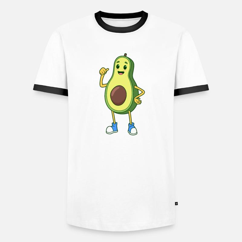 Comic Avocado Männer Kontrast-T-Shirt