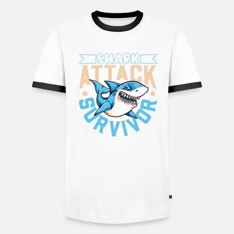 I survived a shark attack - shark bite Men's Ringer Shirt