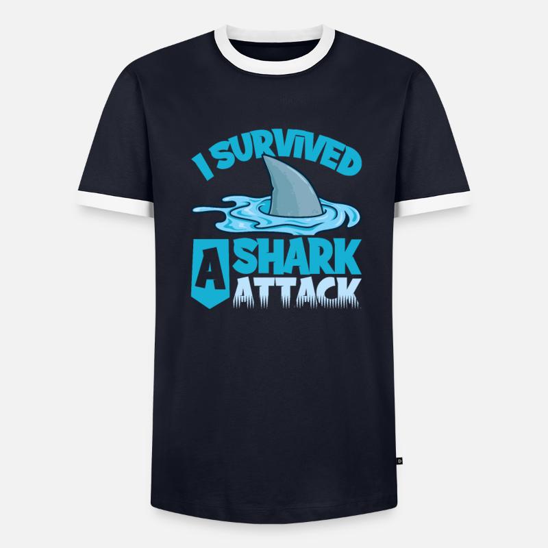Attaque de requin T-shirt contrasté Homme