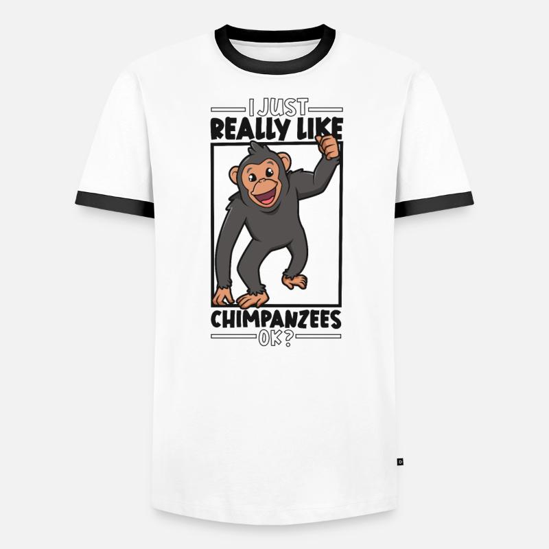 I love chimpanzees - chimpanzee Men's Ringer Shirt