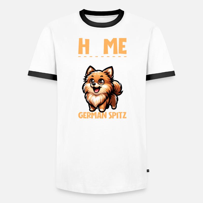 Zuhause - Deutscher Spitz Männer Kontrast-T-Shirt