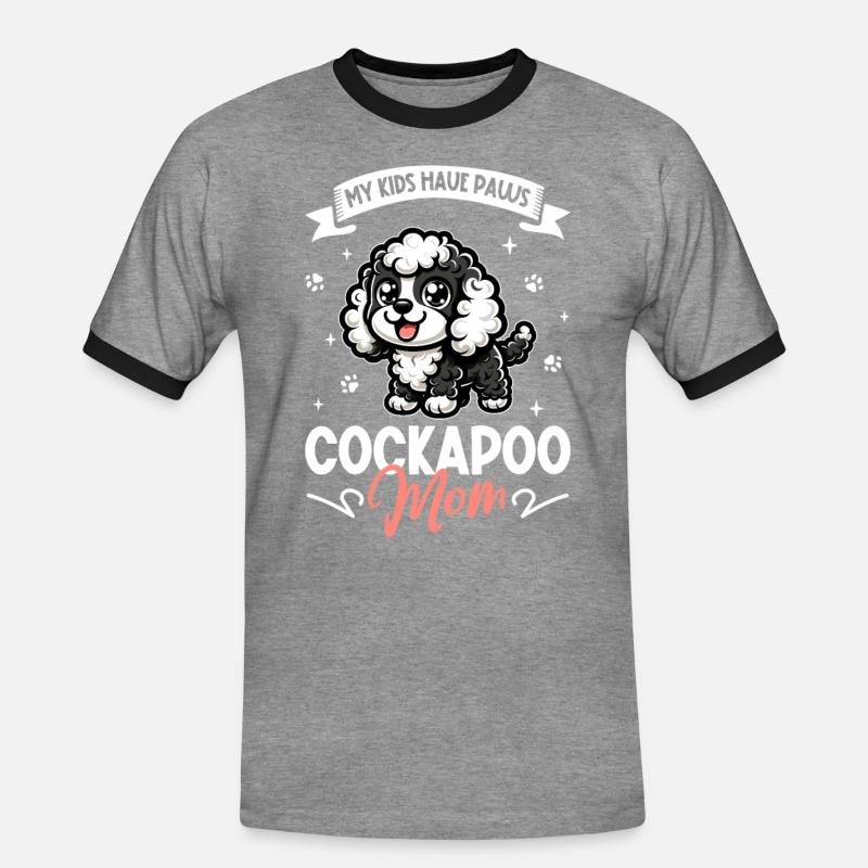 Cockapoo Mama - Männer Kontrast-T-Shirt - Grau meliert/Schwarz