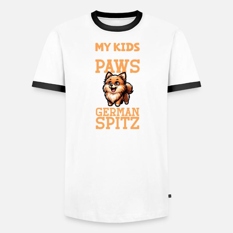 Deutscher Spitz Papa Männer Kontrast-T-Shirt