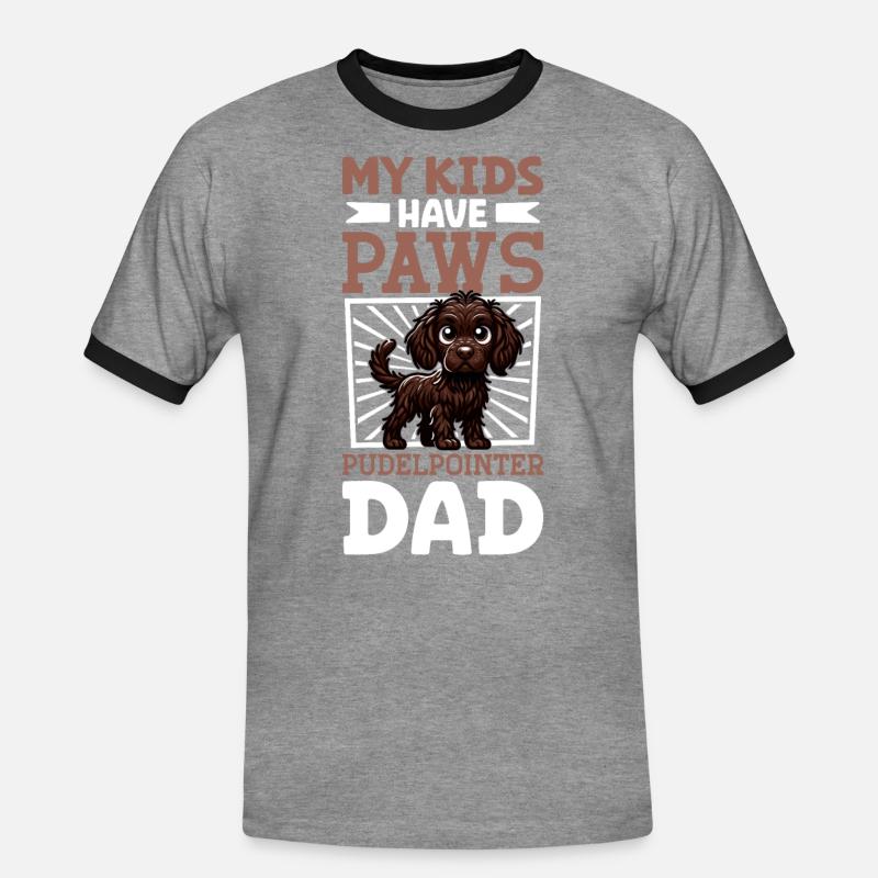 Poodle Pointer Dad - Men's Ringer Shirt - heather grey/black