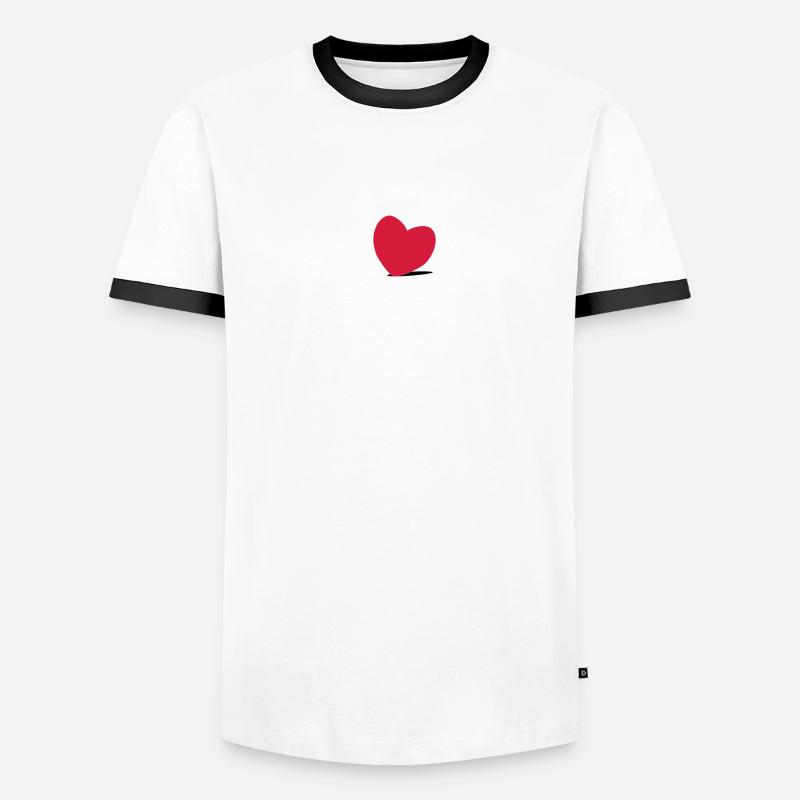 Herz Männer Kontrast-T-Shirt