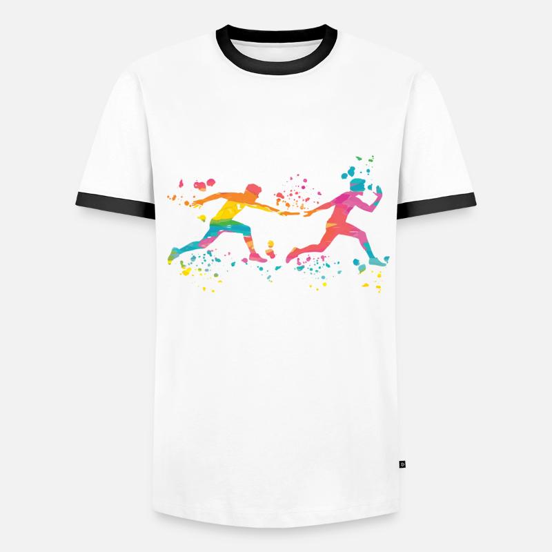 Coureur de relais, Course de relais, Course de relais, Course de relais T-shirt contrasté Homme