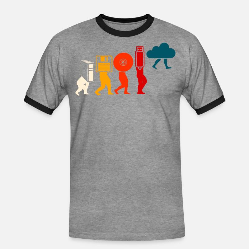 Cloud Programmer Evolution. - Men's Ringer Shirt - heather grey/black