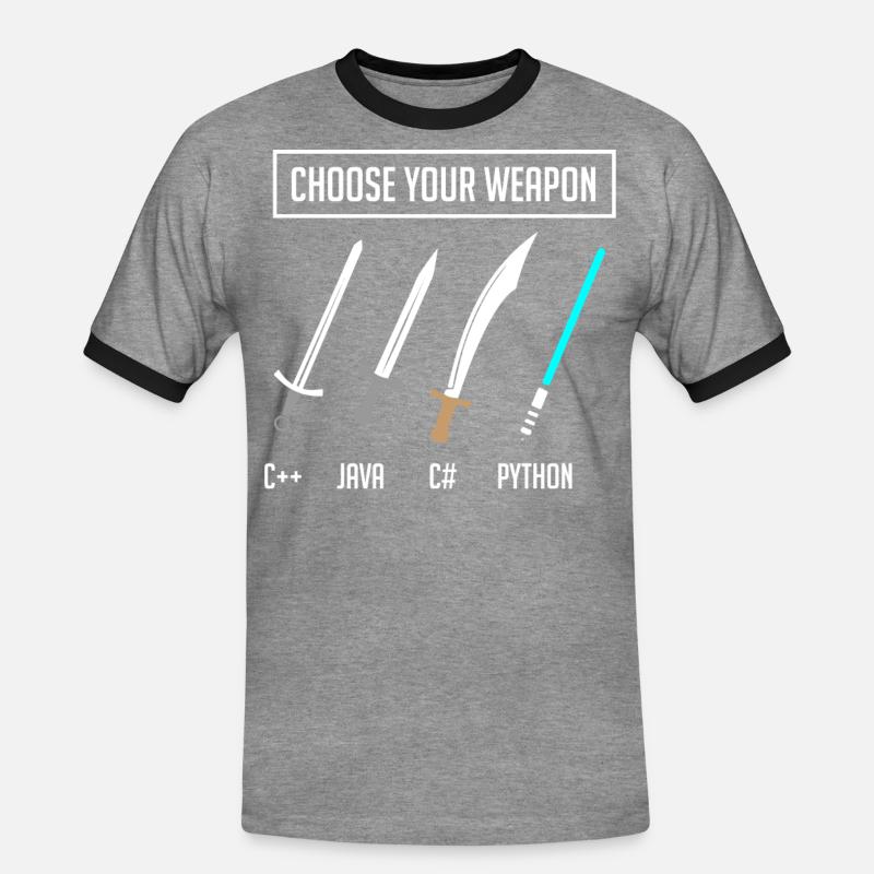 Python-Programmierung, Programmierer Python-Code - Männer Kontrast-T-Shirt - Grau meliert/Schwarz